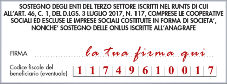 Destinazione del 5x1000 all'Associazione Culturale Vivere d'Arte ETS di Torino
